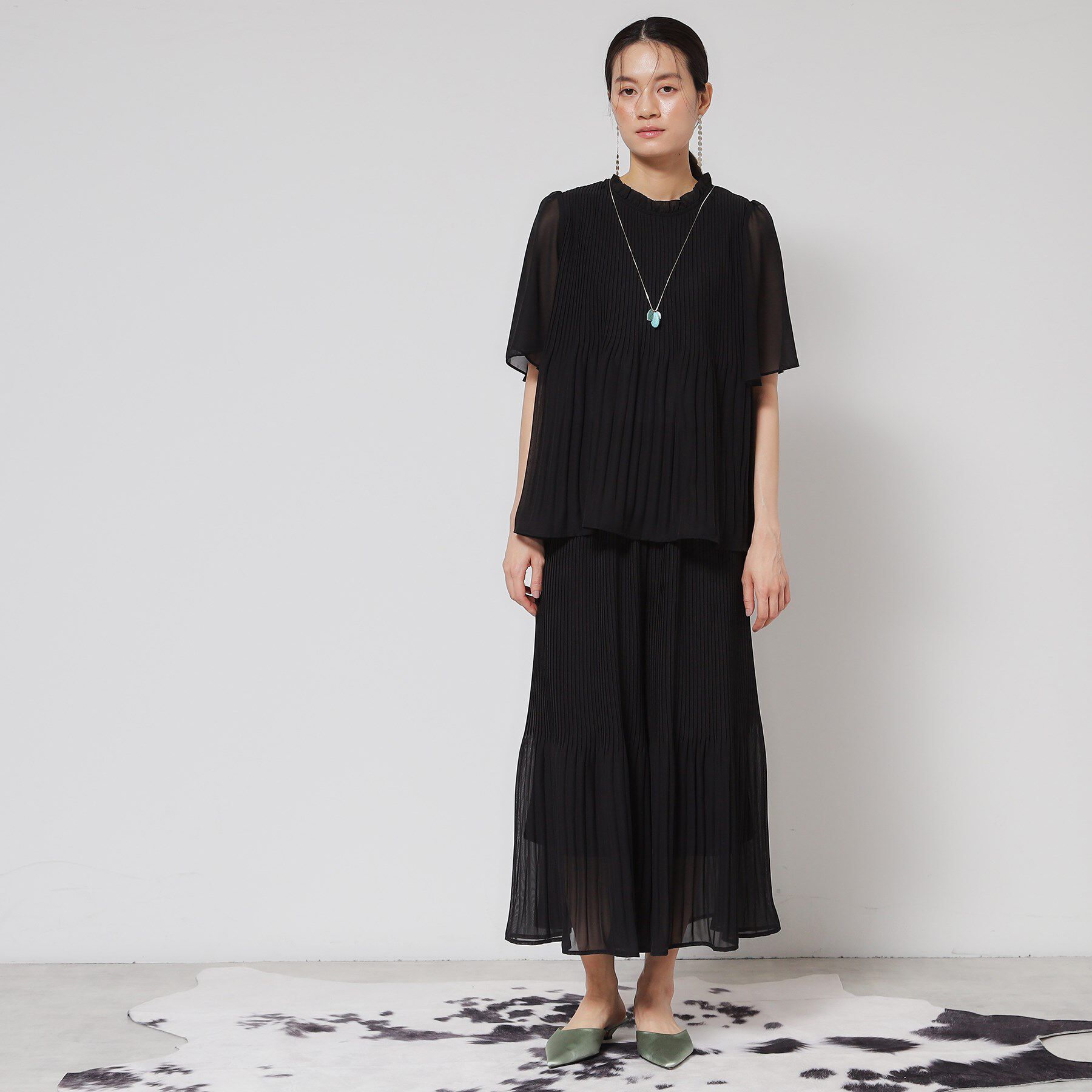 SunaUna「【プリーツ／フレアスリーブ】Aラインブラウス」|シャツ・ブラウス|