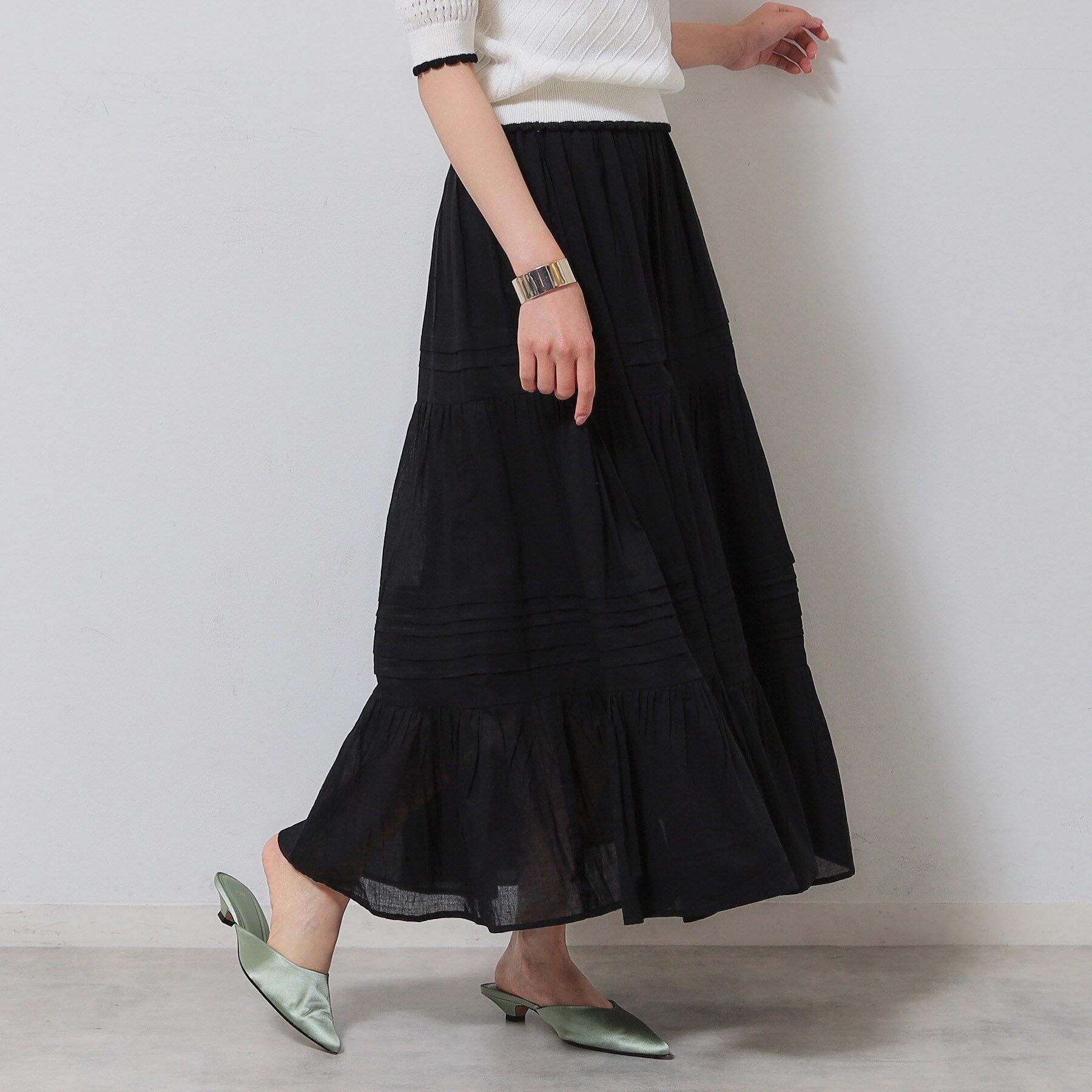 SunaUna「【軽い着心地／インド綿】ティアードロングスカート」|スカート|