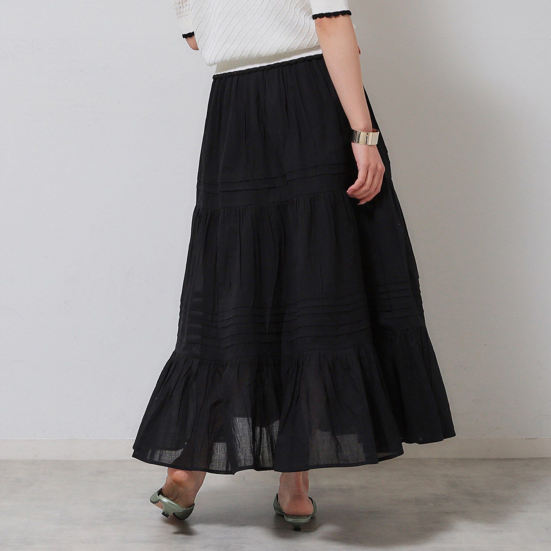 SunaUna「【軽い着心地／インド綿】ティアードロングスカート」|スカート|