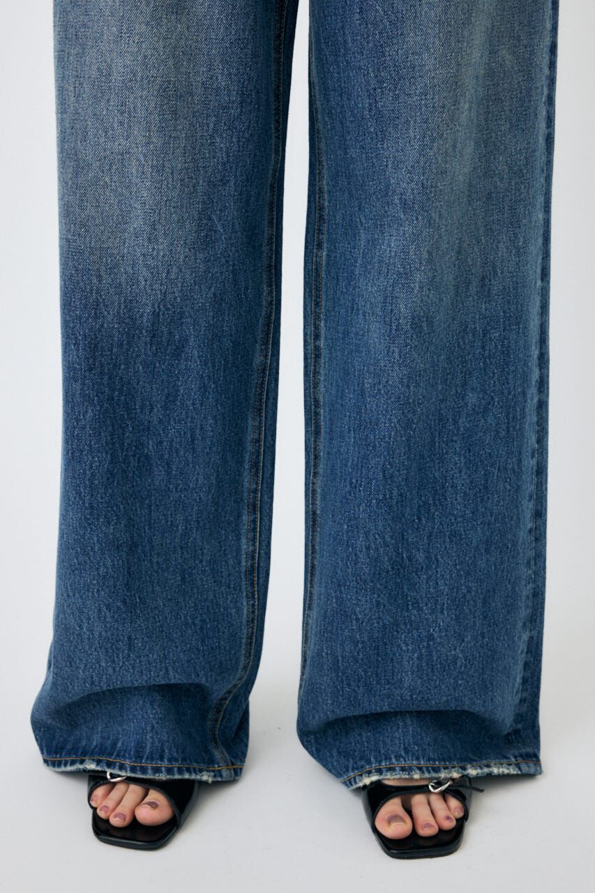 MOUSSY「CROSS WAIST WIDE STRAIGHT」|デニム|