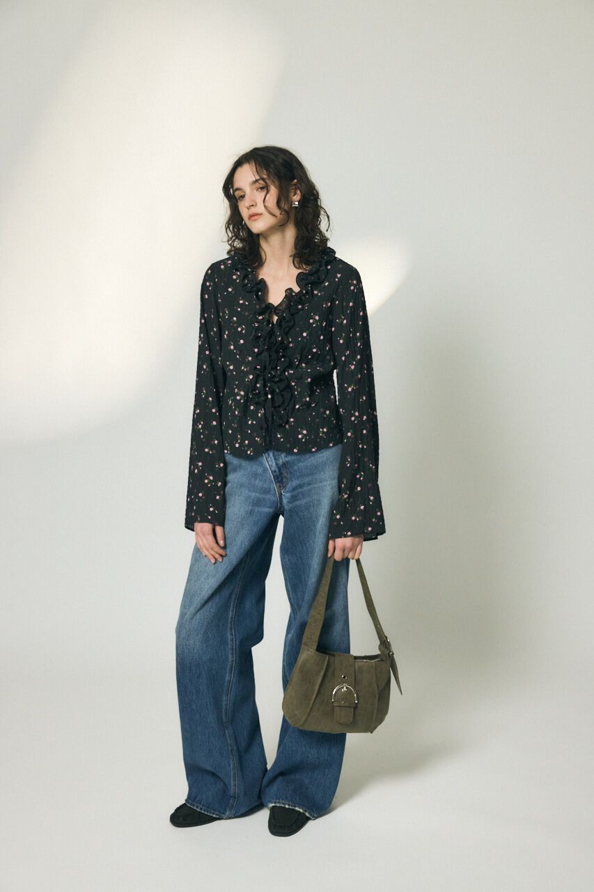 MOUSSY「LACE UP RUFFLE ブラウス」|シャツ・ブラウス|