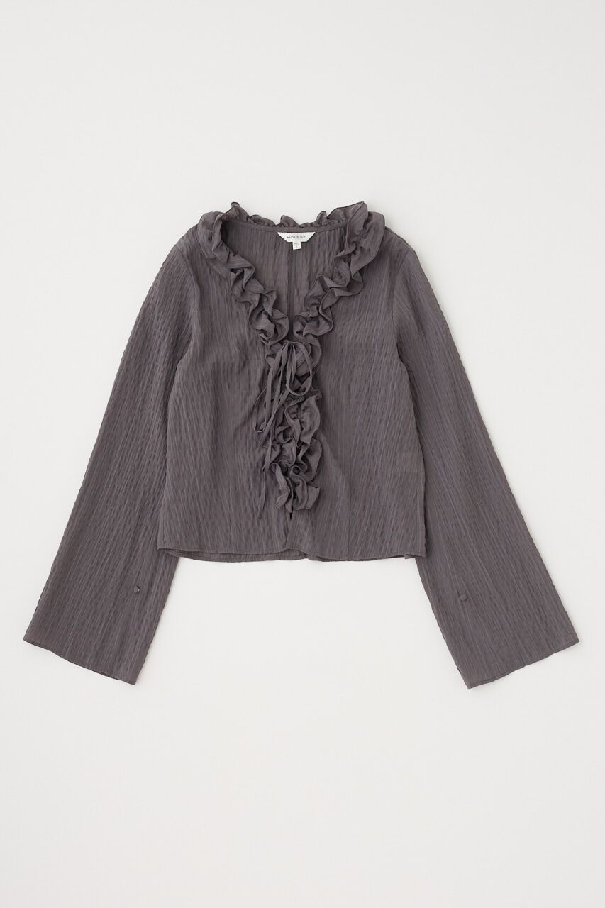 MOUSSY「LACE UP RUFFLE ブラウス」|シャツ・ブラウス|C.GRY