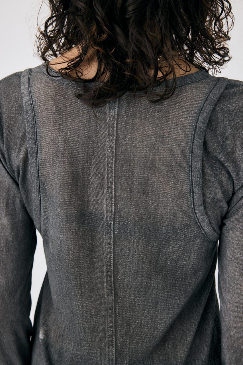 MOUSSY「DENIM PRINT TRANSPARENT ロンT」|Tシャツ・カットソー|