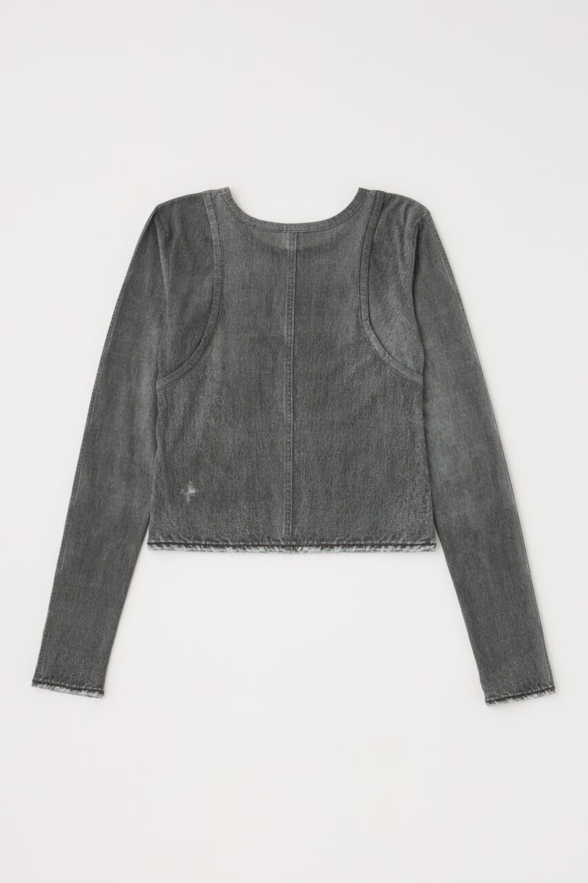 MOUSSY「DENIM PRINT TRANSPARENT ロンT」|Tシャツ・カットソー|
