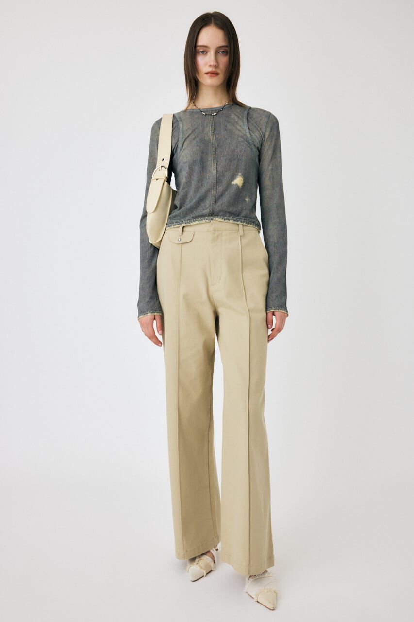 MOUSSY「DENIM PRINT TRANSPARENT ロンT」|Tシャツ・カットソー|