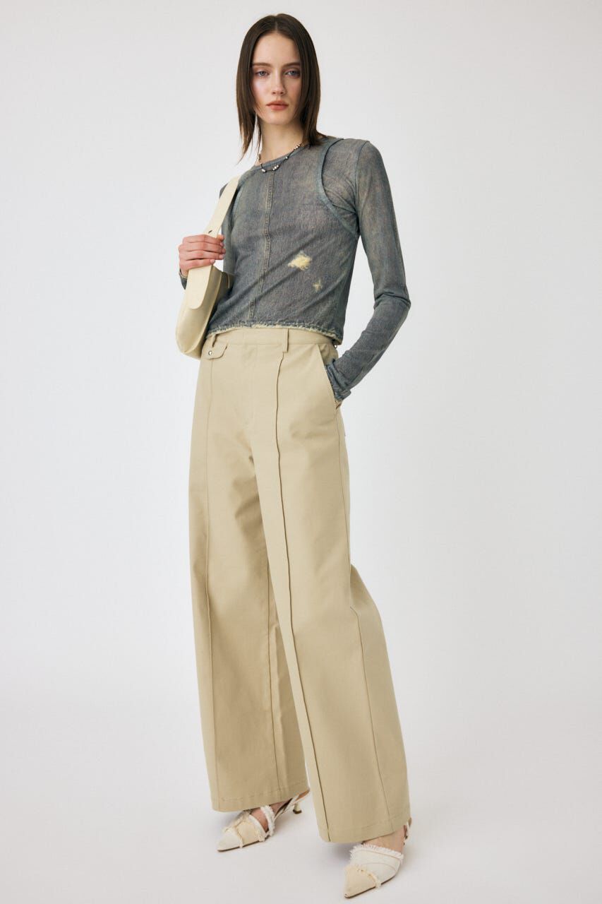 MOUSSY「DENIM PRINT TRANSPARENT ロンT」|Tシャツ・カットソー|