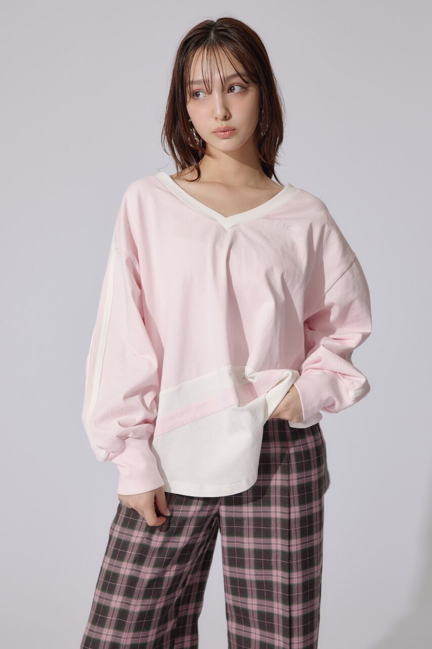 rienda「ユニフォームレディーロンT」|Tシャツ・カットソー|L/PNK1