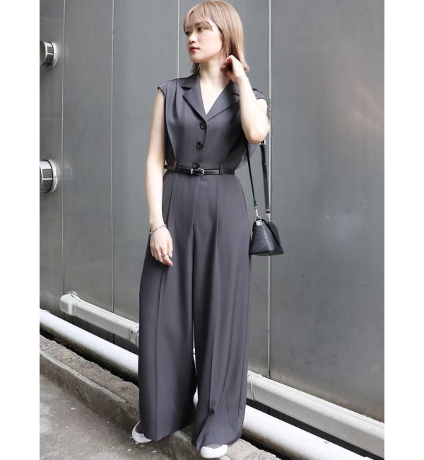MURUA「ウエストベルトワイドロンパース」|オールインワン|