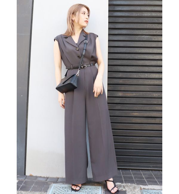 MURUA「ウエストベルトワイドロンパース」|オールインワン|