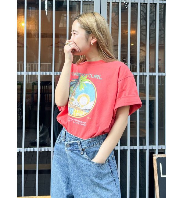 Ungrid「CREST CURLロゴTee」|Tシャツ・カットソー|レッド