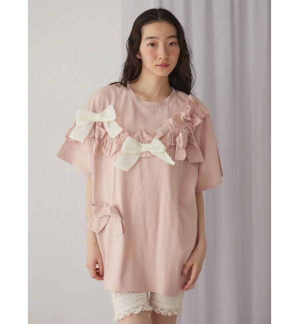 merry jenny「ribbon frill big tee」|Tシャツ・カットソー|