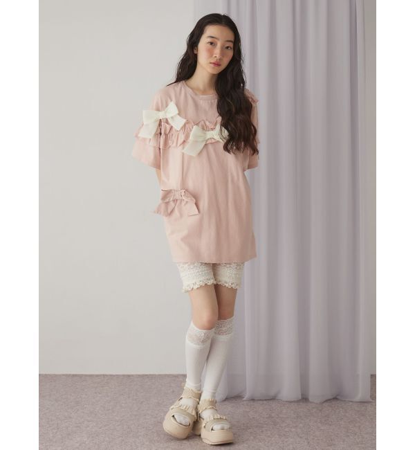 merry jenny「ribbon frill big tee」|Tシャツ・カットソー|