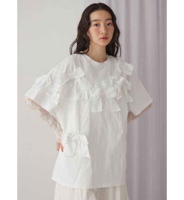 merry jenny「ribbon frill big tee」|Tシャツ・カットソー|