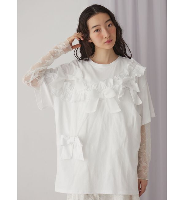 merry jenny「ribbon frill big tee」|Tシャツ・カットソー|