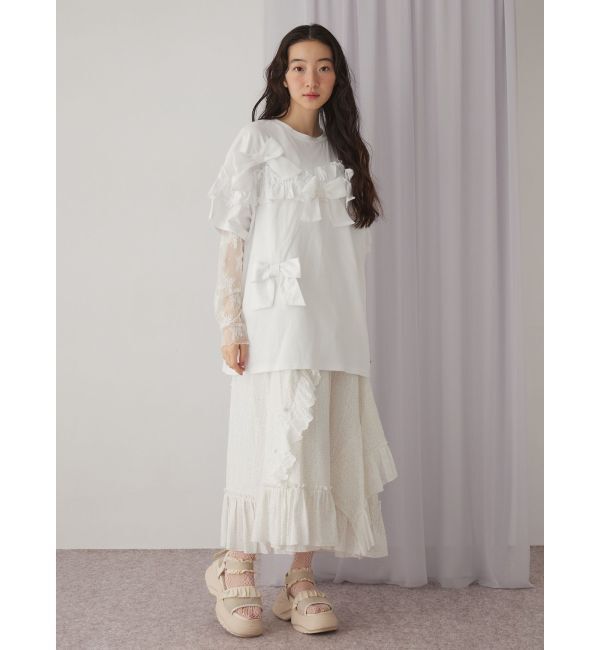 merry jenny「ribbon frill big tee」|Tシャツ・カットソー|