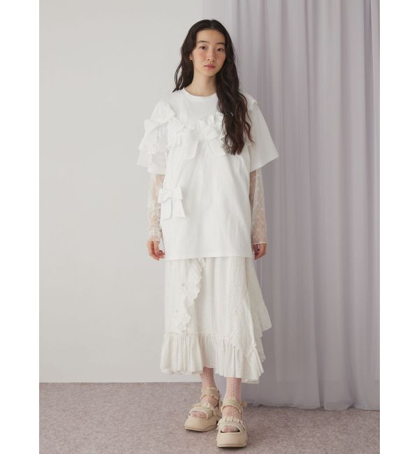 merry jenny「ribbon frill big tee」|Tシャツ・カットソー|