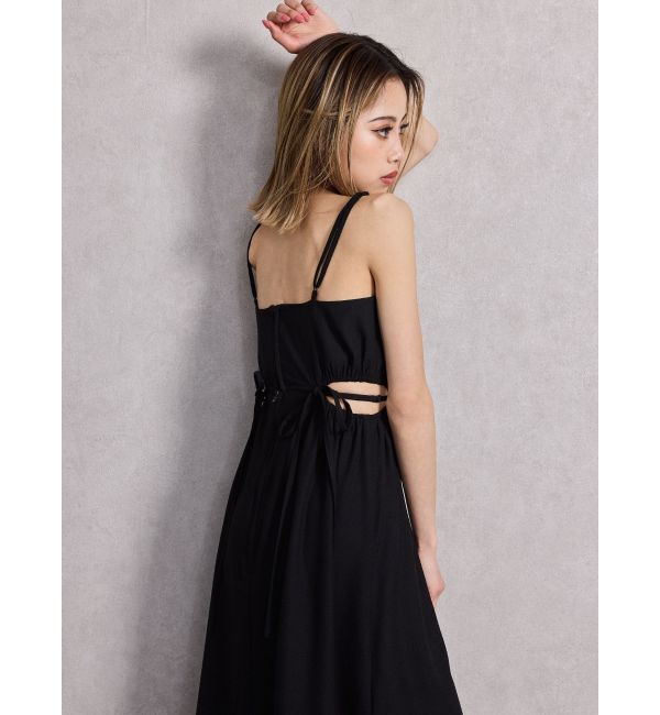 GYDA「SIDE OPEN BACK RIBBON LONGワンピース」|ワンピース|
