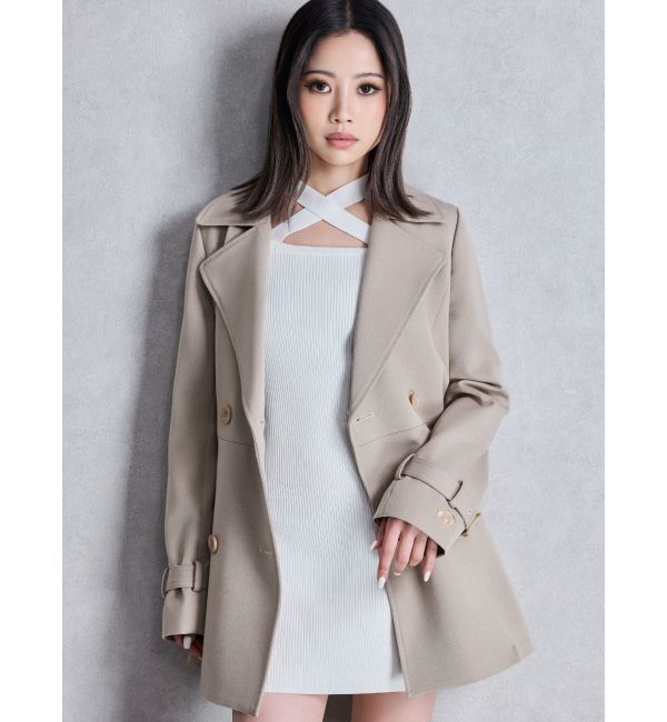 GYDA「GDミディアムフレアコート」|トレンチコート|