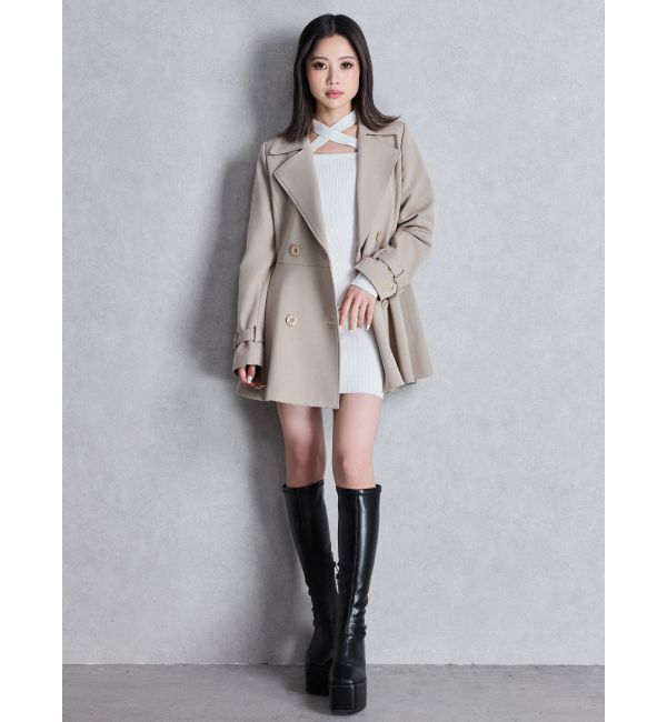 GYDA「GDミディアムフレアコート」|トレンチコート|