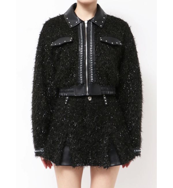 GYDA「ラメツイードチェーンジャケット」|ブルゾン・スタジャン|