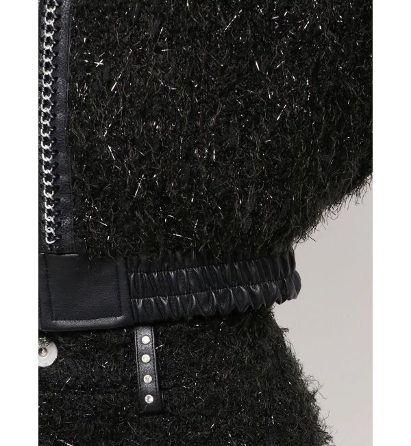 GYDA「ラメツイードチェーンジャケット」|ブルゾン・スタジャン|