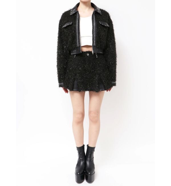 GYDA「ラメツイードチェーンジャケット」|ブルゾン・スタジャン|