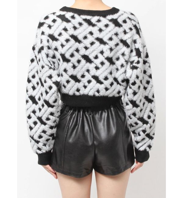 GYDA「GGチェーンロゴラメニットトップス」|ニット・セーター|