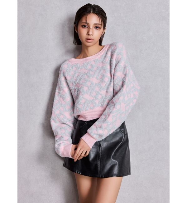 GYDA「GGチェーンロゴラメニットトップス」|ニット・セーター|