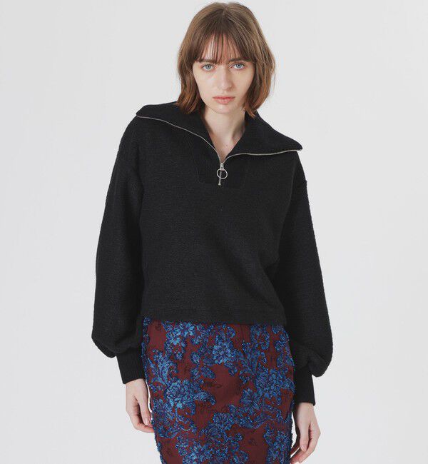  「ハーフZIPプルオーバー」|ニット・セーター|ブラック