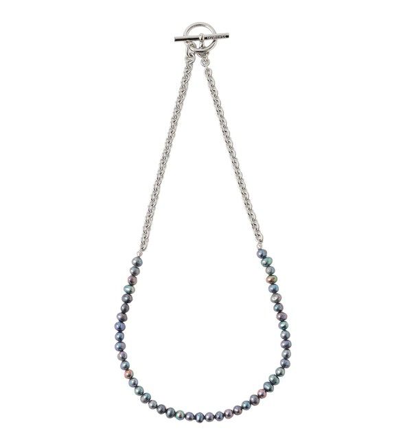  「【UNISEX】メタリックパールチェーンコンビ ネックレス」|ネックレス|