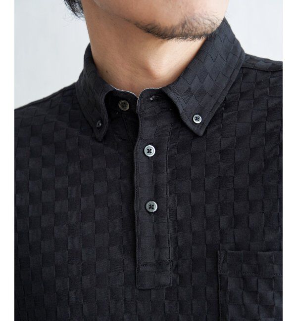 IKKA LOUNGE「リンクスジャカード市松ポロシャツ」|Tシャツ・カットソー|