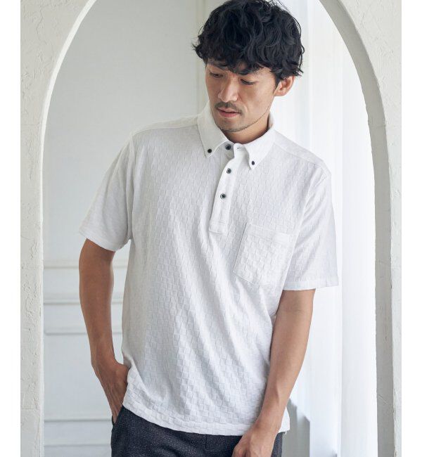 IKKA LOUNGE「リンクスジャカード市松ポロシャツ」|Tシャツ・カットソー|