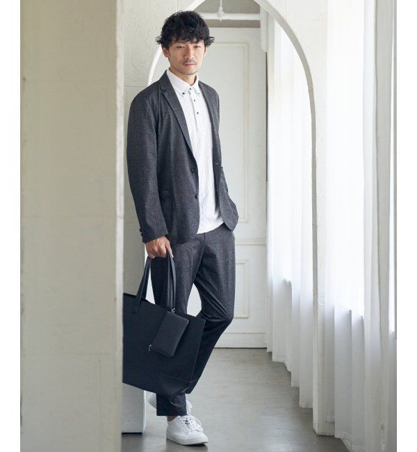 IKKA LOUNGE「リンクスジャカード市松ポロシャツ」|Tシャツ・カットソー|