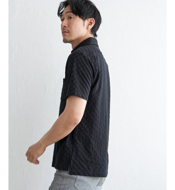 IKKA LOUNGE「リンクスジャカード市松ポロシャツ」|Tシャツ・カットソー|
