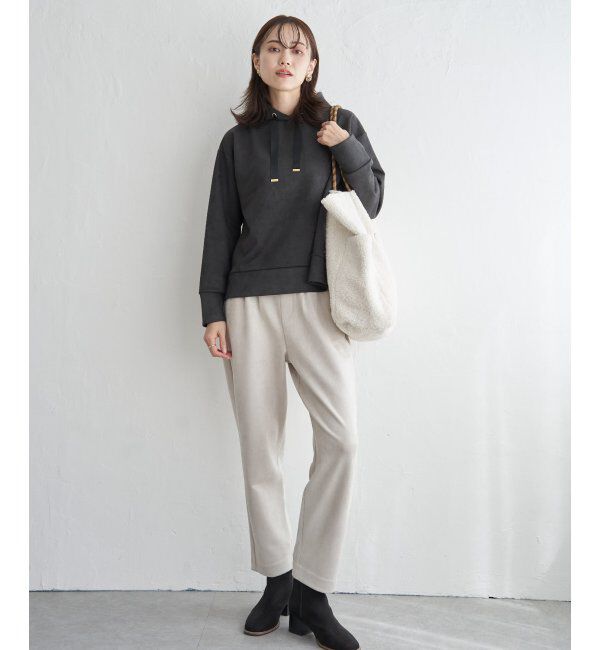 ikka「GOKU楽フェイクスエードフードパーカー」|パーカー|