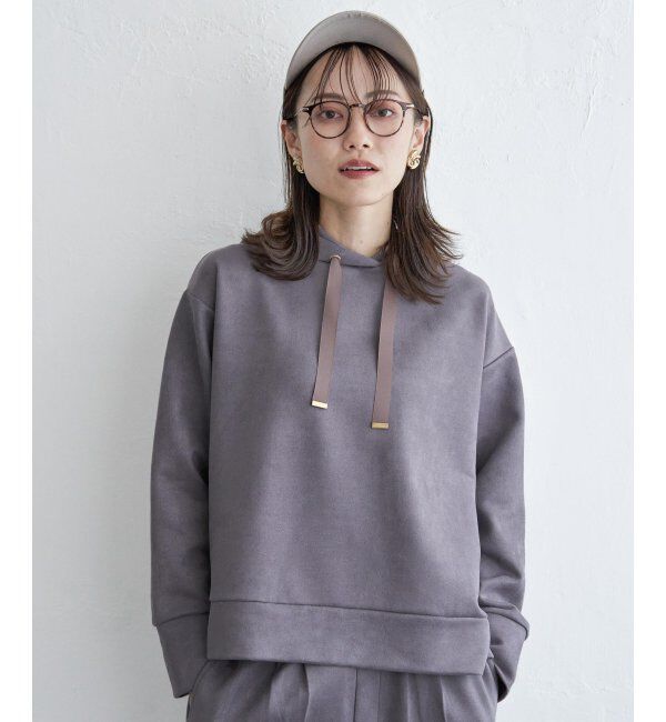 ikka「GOKU楽フェイクスエードフードパーカー」|パーカー|