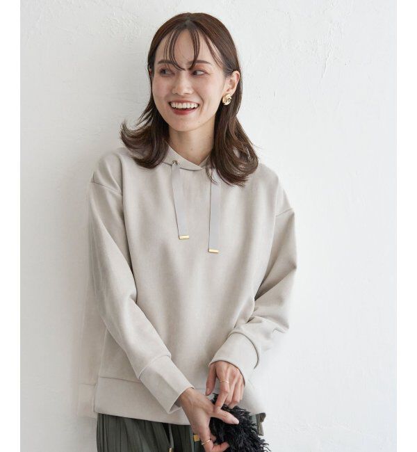 ikka「GOKU楽フェイクスエードフードパーカー」|パーカー|