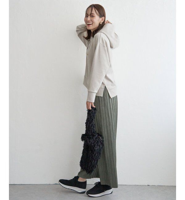 ikka「GOKU楽フェイクスエードフードパーカー」|パーカー|