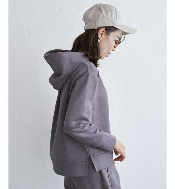 ikka「GOKU楽フェイクスエードフードパーカー」|パーカー|