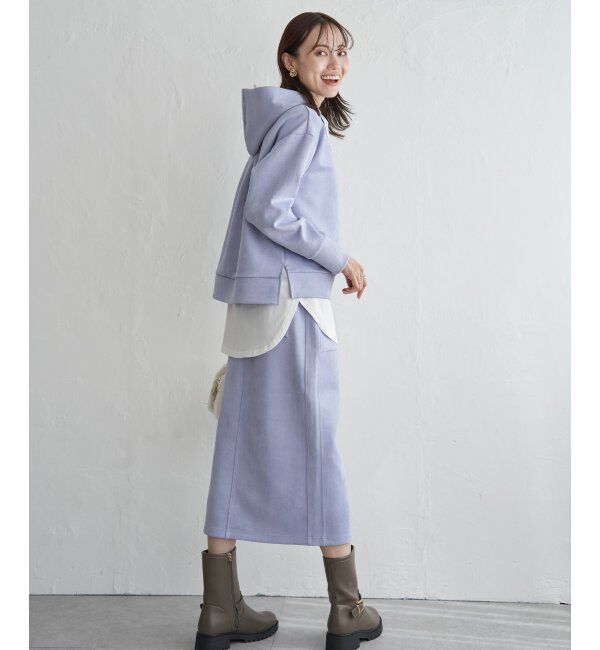 ikka「GOKU楽フェイクスエードフードパーカー」|パーカー|