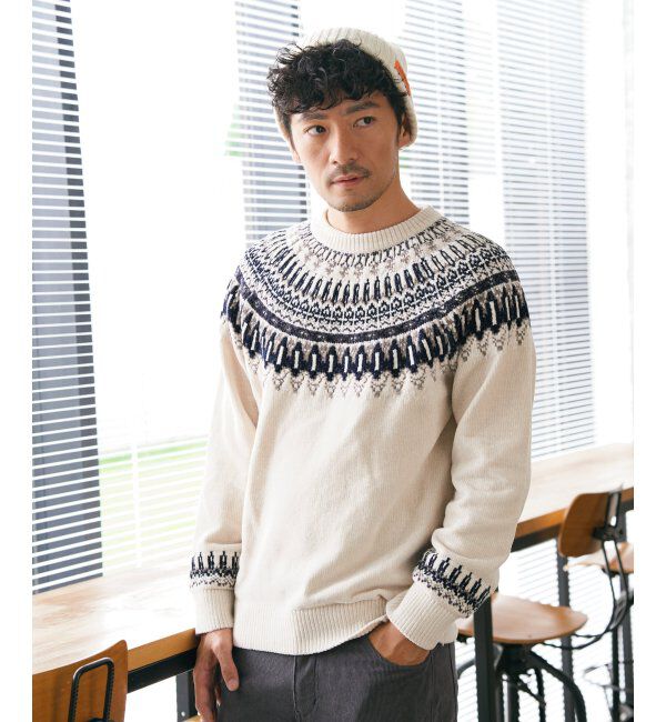 ikka「モール求心柄ニット」|プルオーバー|