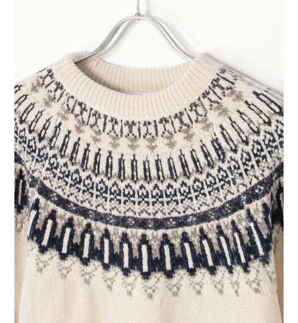 ikka「モール求心柄ニット」|プルオーバー|