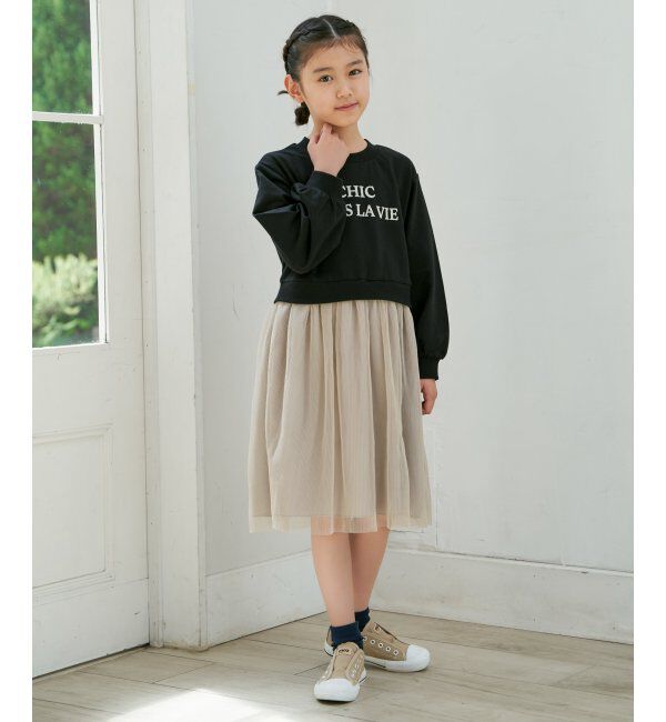ikka kids「チュールスカートドッキングワンピース（120~160cm）」|スカート|
