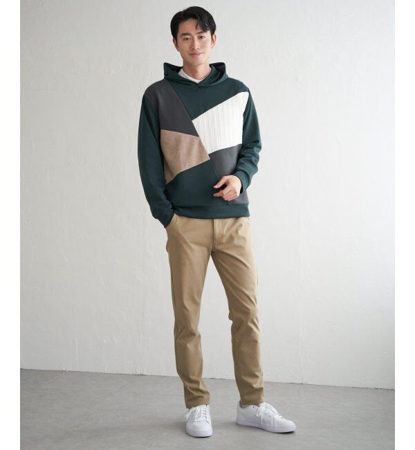 ikka「ブロックスダンボールプルパーカ」|パーカー|