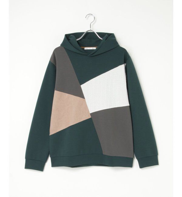 ikka「ブロックスダンボールプルパーカ」|パーカー|