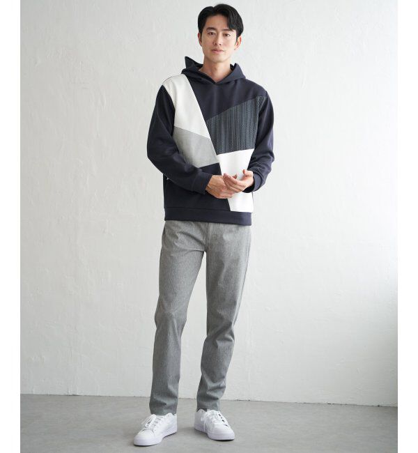 ikka「ブロックスダンボールプルパーカ」|パーカー|