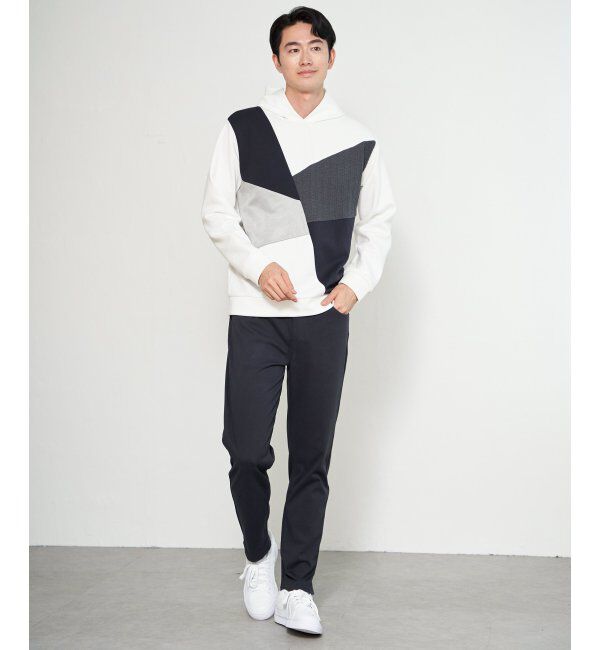 ikka「ブロックスダンボールプルパーカ」|パーカー|