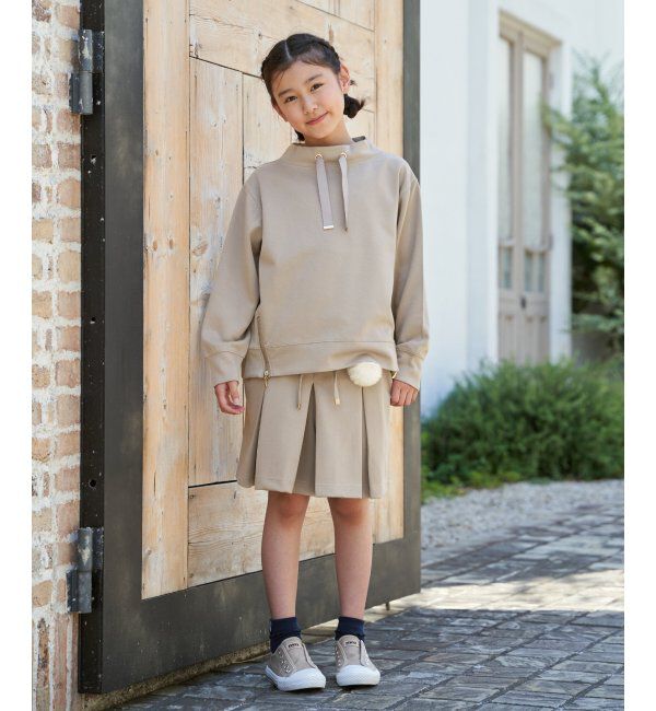 ikka kids「GOKU楽鹿の子ダンボールサイドジッププルオーバー（120~160cm）」|Tシャツ・カットソー|