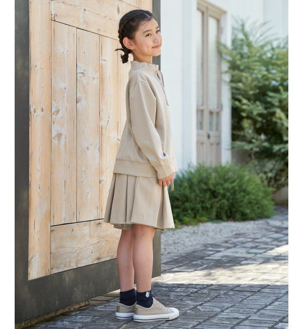 ikka kids「GOKU楽鹿の子ダンボールサイドジッププルオーバー（120~160cm）」|Tシャツ・カットソー|