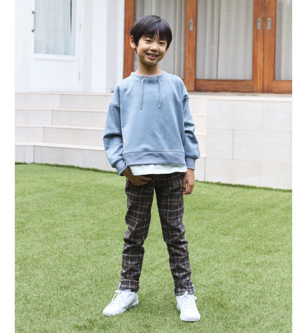 ikka kids「【親子コーデ】フェイクスエードルーイカラーレイヤードプルオーバー（120~160cm）」|Tシャツ・カットソー|
